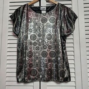 Vintage Oraré • Metallic Silver Top